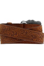 Justin Belt Youth Justin Embossed Brown American Pride Buckle Western Belt