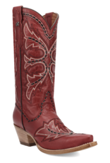 Womens Dan Post Red Buck Stitched Mesa Snip Toe Western Cowboy Boot