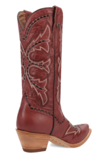 Womens Dan Post Red Buck Stitched Mesa Snip Toe Western Cowboy Boot