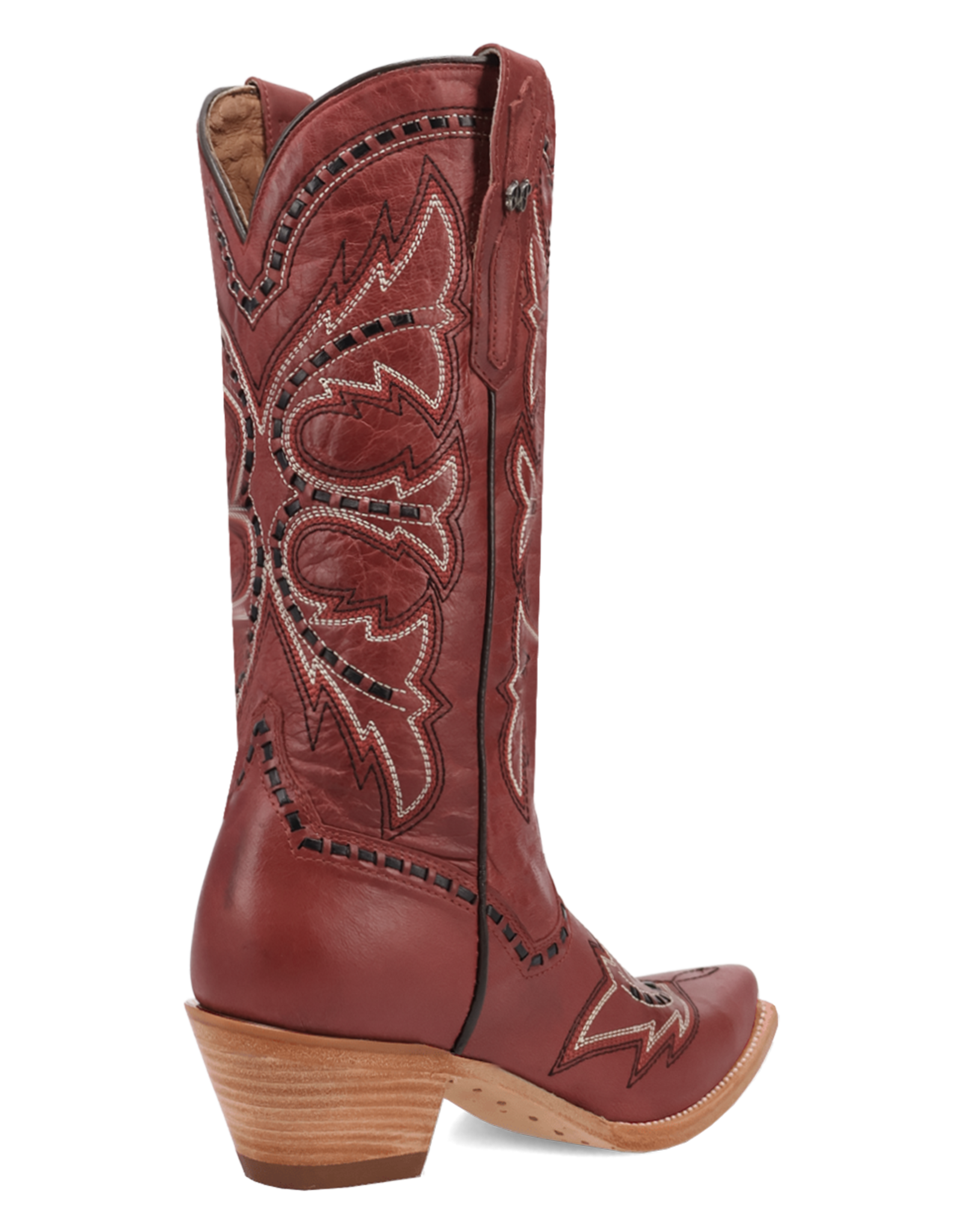 Womens Dan Post Red Buck Stitched Mesa Snip Toe Western Cowboy Boot