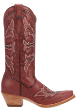 Womens Dan Post Red Buck Stitched Mesa Snip Toe Western Cowboy Boot