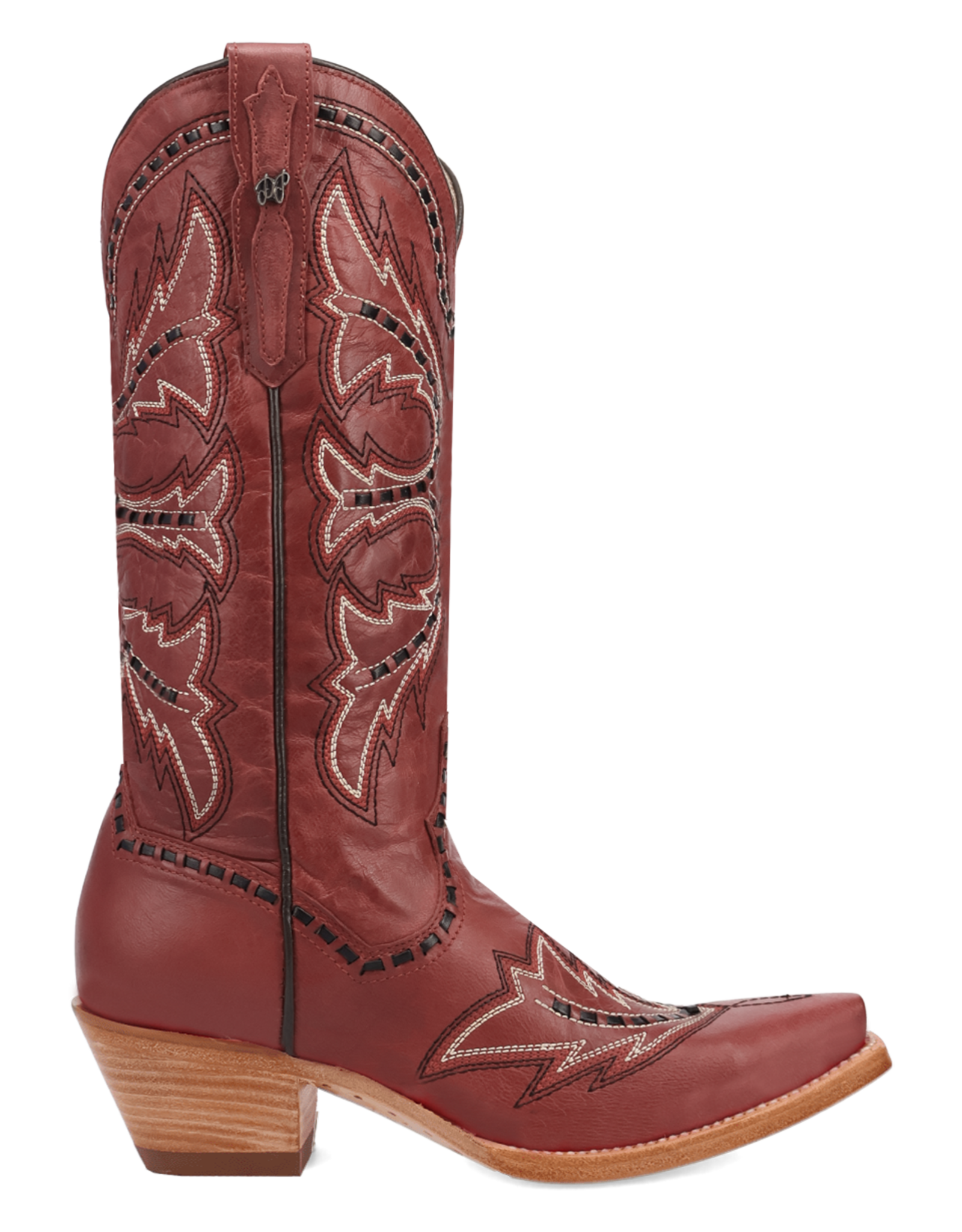 Womens Dan Post Red Buck Stitched Mesa Snip Toe Western Cowboy Boot