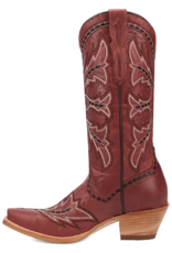 Womens Dan Post Red Buck Stitched Mesa Snip Toe Western Cowboy Boot