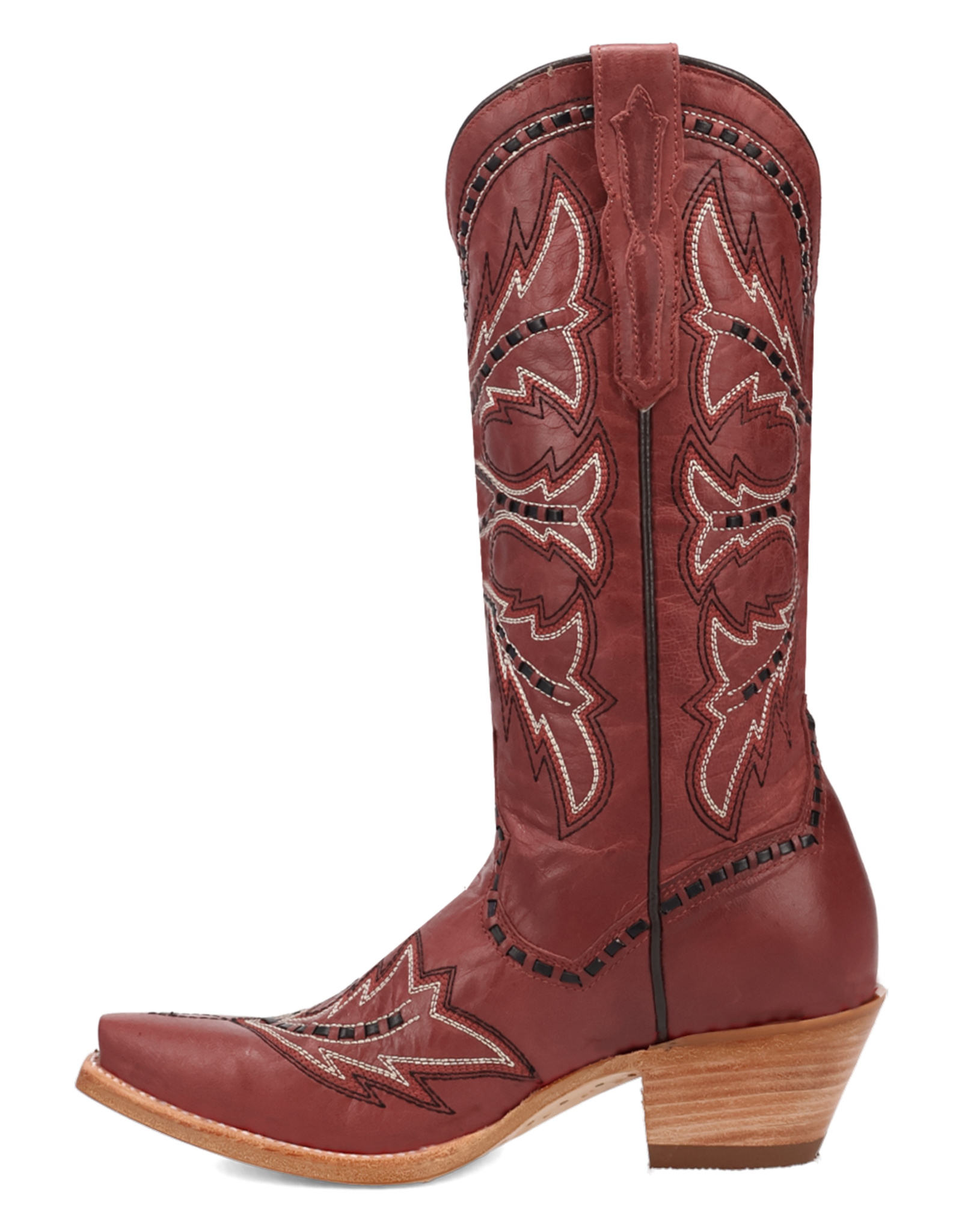 Womens Dan Post Red Buck Stitched Mesa Snip Toe Western Cowboy Boot