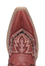 Womens Dan Post Red Buck Stitched Mesa Snip Toe Western Cowboy Boot
