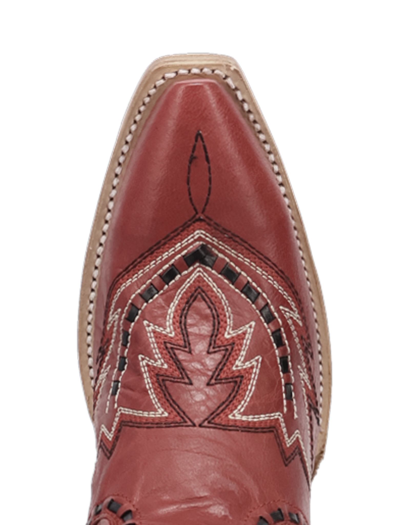 Womens Dan Post Red Buck Stitched Mesa Snip Toe Western Cowboy Boot