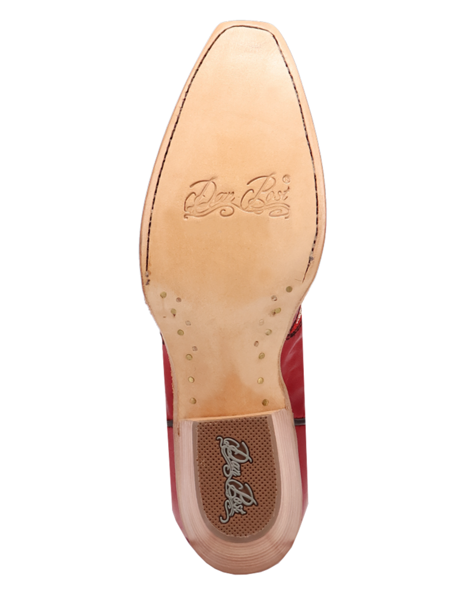 Womens Dan Post Red Buck Stitched Mesa Snip Toe Western Cowboy Boot