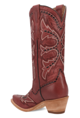 Womens Dan Post Red Buck Stitched Mesa Snip Toe Western Cowboy Boot