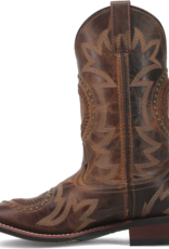 Womens Laredo Distressed Laces and Studded Square Toe Western Cowboy Boot