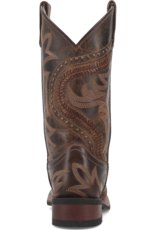 Womens Laredo Distressed Laces and Studded Square Toe Western Cowboy Boot