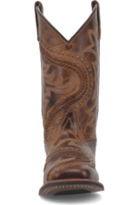 Womens Laredo Distressed Laces and Studded Square Toe Western Cowboy Boot