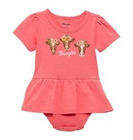 Wrangler Infant Toddler Cowhead Onesie Dress