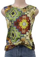 Rosa Clothing Womens Western Geo Pattern Tank Top