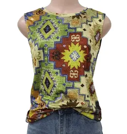 Rosa Clothing Womens Western Geo Pattern Tank Top