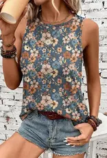 Rosa Clothing Womens Western Floral Pattern Tank Top