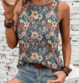 Rosa Clothing Womens Western Floral Pattern Tank Top