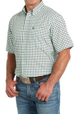 Cinch Mens Cinch Light Blue Print Short Sleeve Arena Flex Western Button Shirt