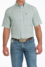 Cinch Mens Cinch Light Blue Print Short Sleeve Arena Flex Western Button Shirt