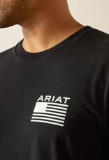 Ariat Ariat Mens Black Freedom Stripe Short Sleeve T Shirt