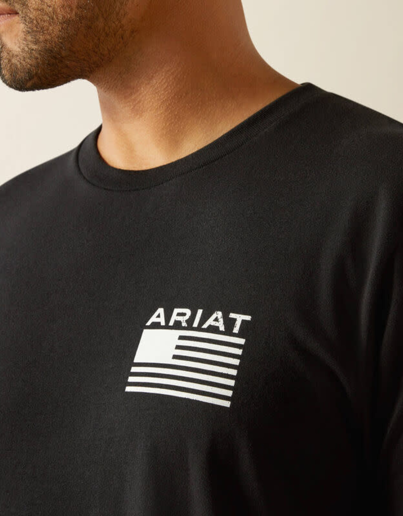 Ariat Ariat Mens Black Freedom Stripe Short Sleeve T Shirt