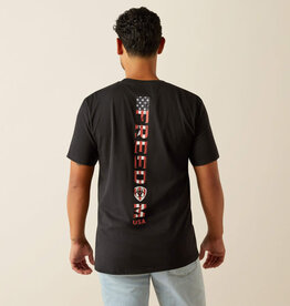 Ariat Ariat Mens Black Freedom Stripe Short Sleeve T Shirt
