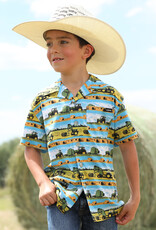 Cinch Boys Cinch John Deere Tractor Short Sleeve Western Camp Shirt