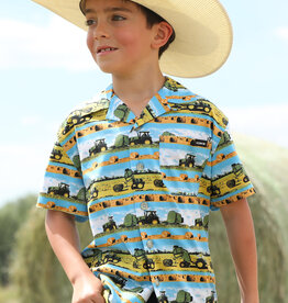 Cinch Boys Cinch John Deere Tractor Short Sleeve Western Camp Shirt