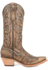 Womens Dan Post Honey Mesa Turquoise Buck Stitched Snip Toe Western Cowboy Boot