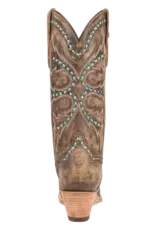 Womens Dan Post Honey Mesa Turquoise Buck Stitched Snip Toe Western Cowboy Boot