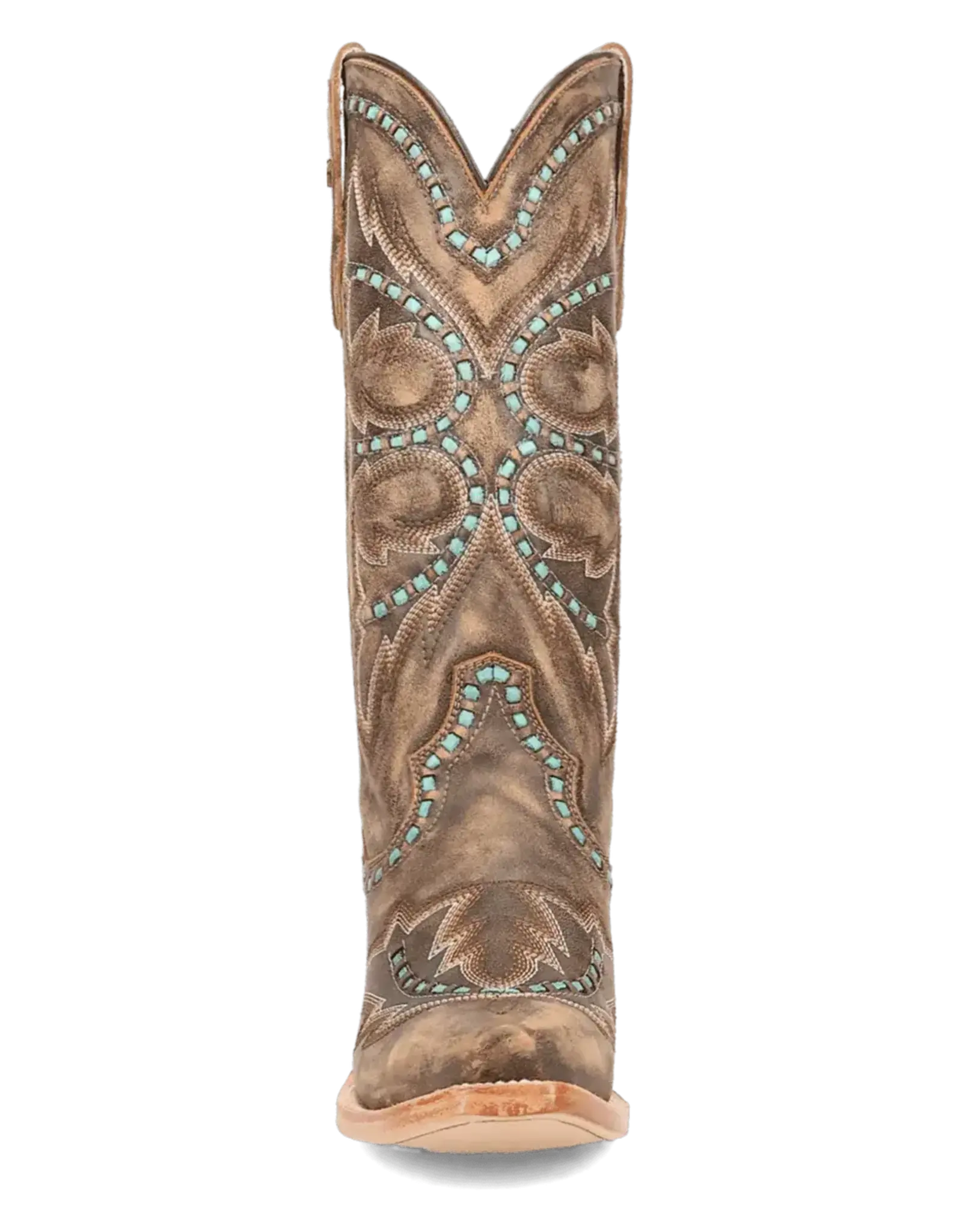 Womens Dan Post Honey Mesa Turquoise Buck Stitched Snip Toe Western Cowboy Boot