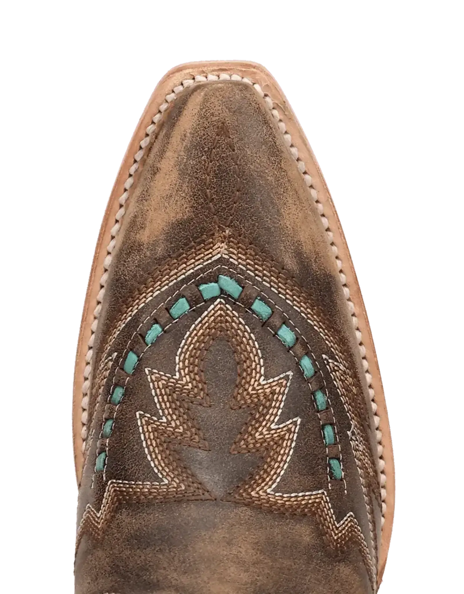 Womens Dan Post Honey Mesa Turquoise Buck Stitched Snip Toe Western Cowboy Boot