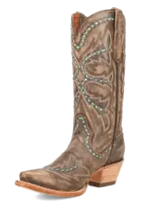 Womens Dan Post Honey Mesa Turquoise Buck Stitched Snip Toe Western Cowboy Boot
