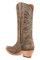 Womens Dan Post Honey Mesa Turquoise Buck Stitched Snip Toe Western Cowboy Boot