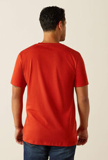 Ariat Ariat Mens Red Aztec Filled Shield Short Sleeve T Shirt