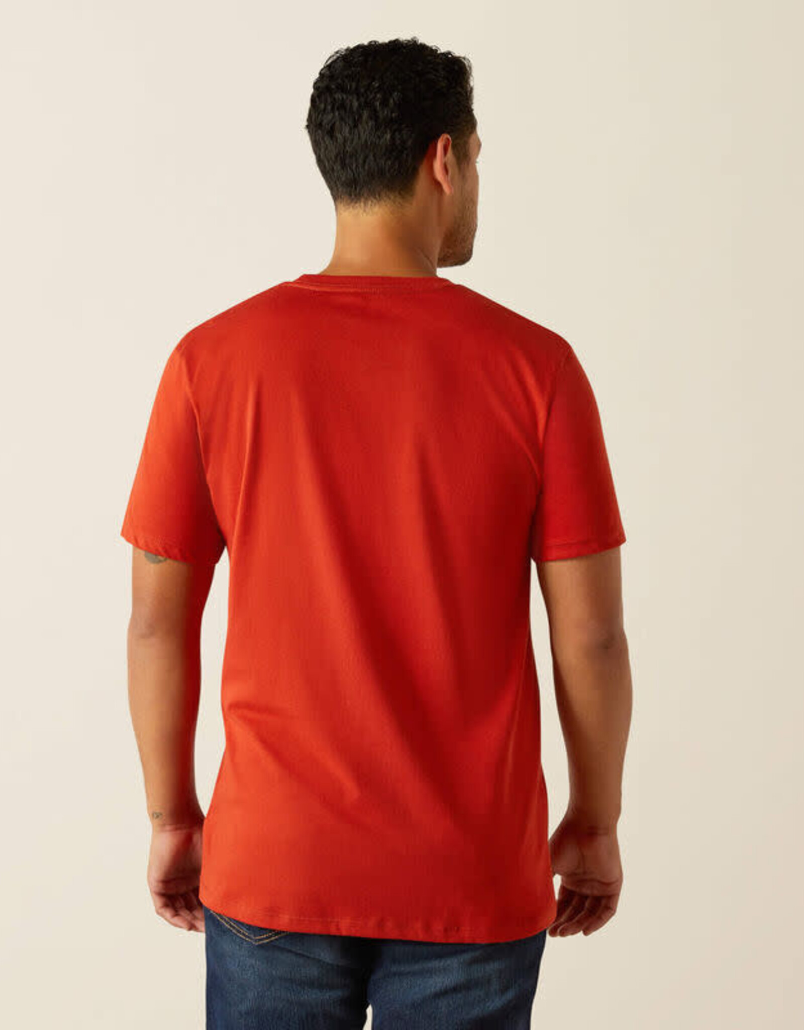 Ariat Ariat Mens Red Aztec Filled Shield Short Sleeve T Shirt