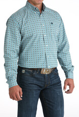 Cinch Mens Cinch Blue Print Long Sleeve Western Button Arena Shirt