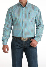 Cinch Mens Cinch Blue Print Long Sleeve Western Button Arena Shirt