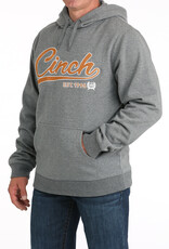 Cinch Mens Cinch Heather Grey Embroidered Logo Pullover Hoodie