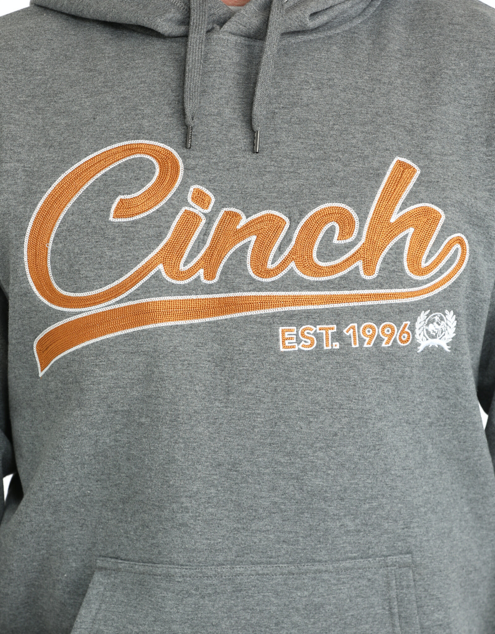 Cinch Mens Cinch Heather Grey Embroidered Logo Pullover Hoodie
