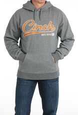 Cinch Mens Cinch Heather Grey Embroidered Logo Pullover Hoodie