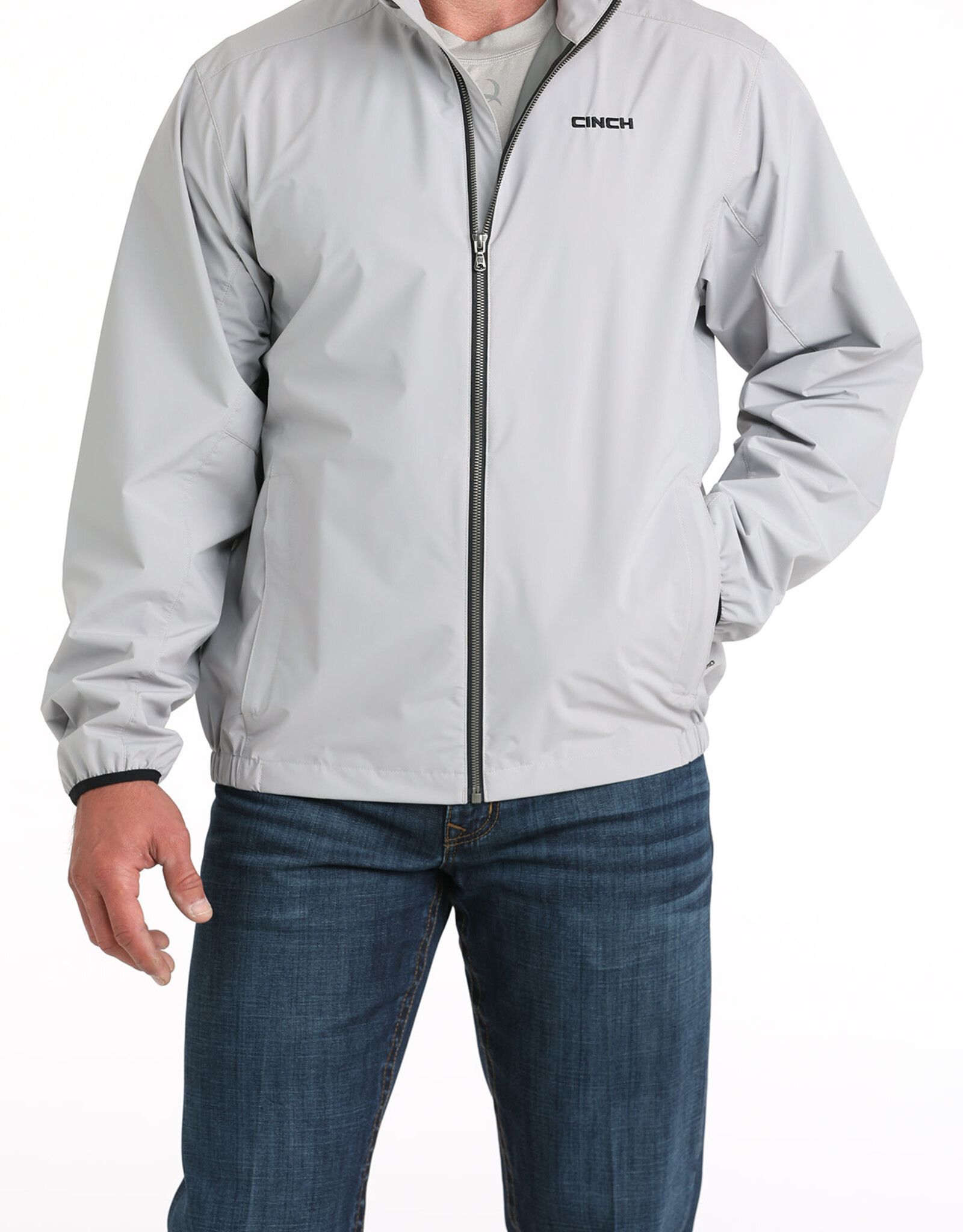 Cinch Mens Cinch Light Weight Grey Full Zipper Golf Jacket