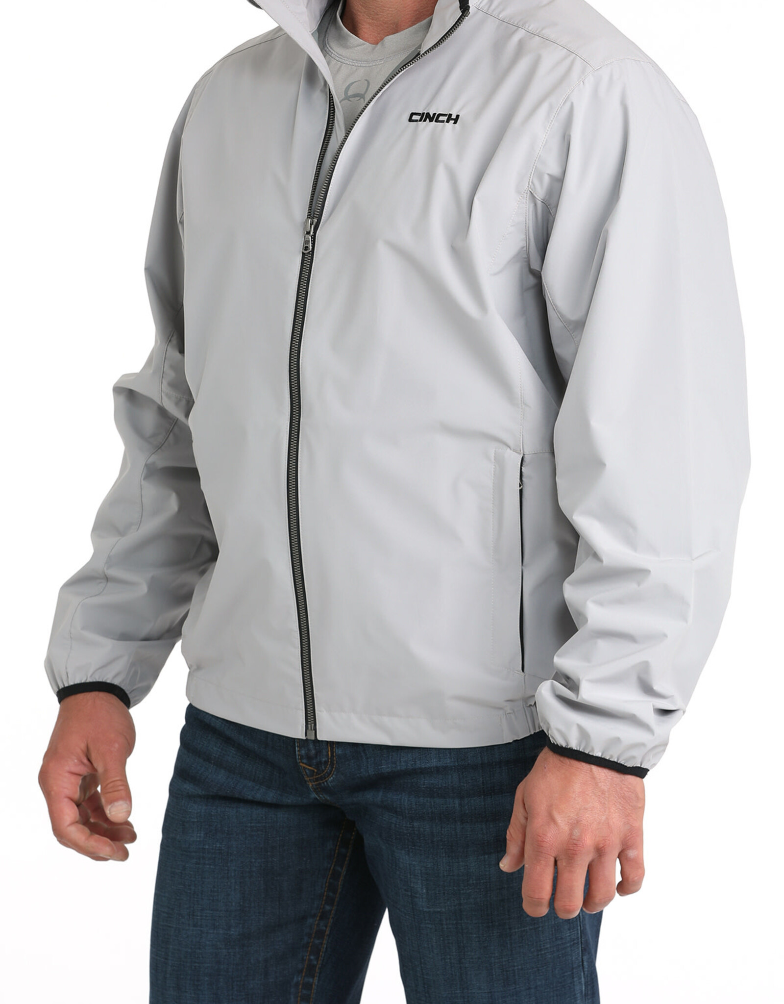 Cinch Mens Cinch Light Weight Grey Full Zipper Golf Jacket