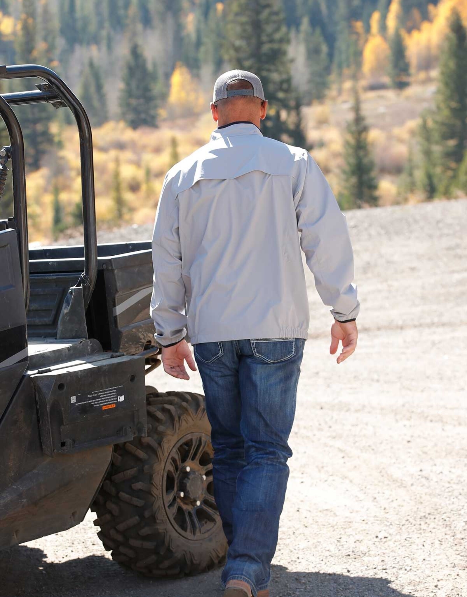 Cinch Mens Cinch Light Weight Grey Full Zipper Golf Jacket