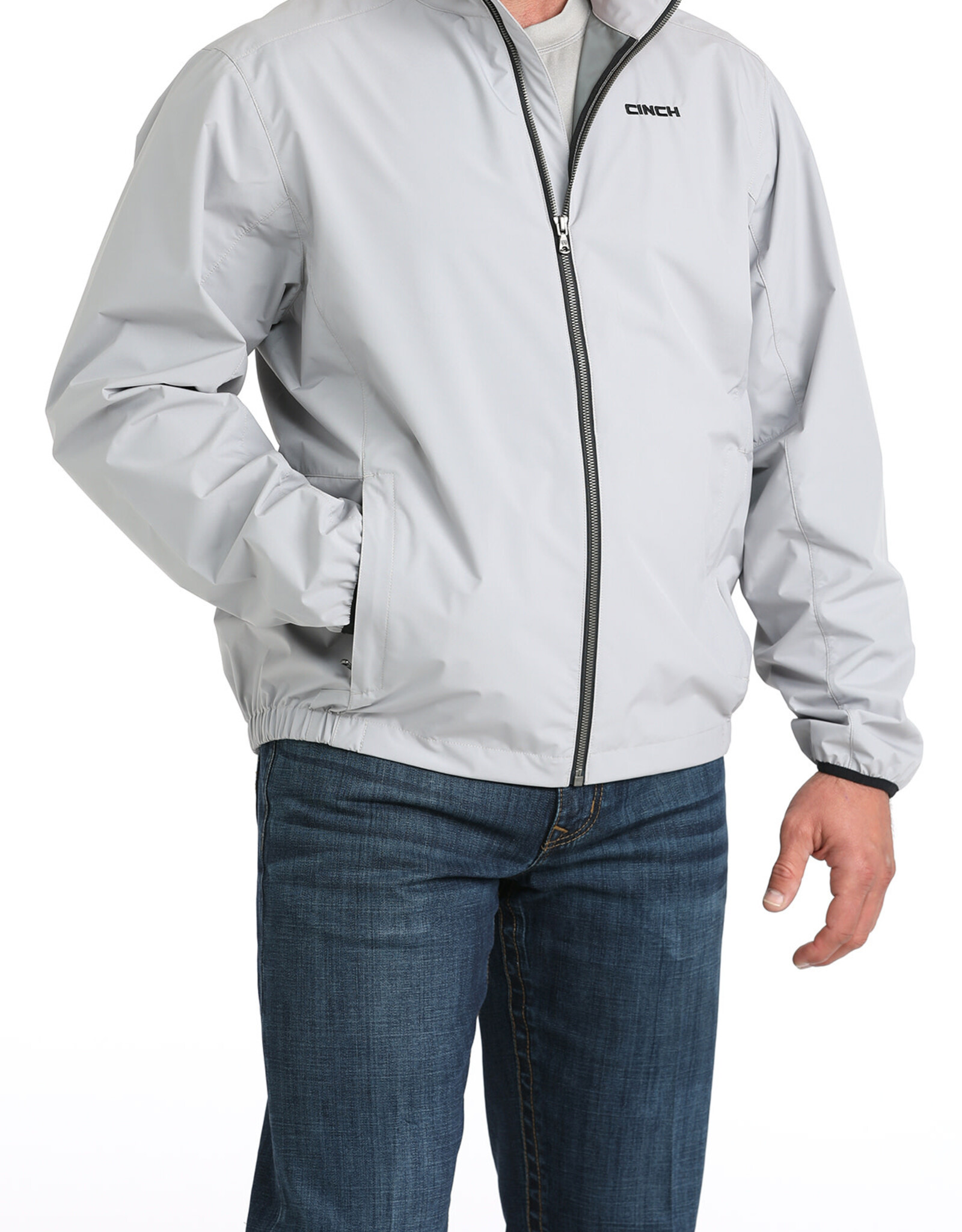 Cinch Mens Cinch Light Weight Grey Full Zipper Golf Jacket