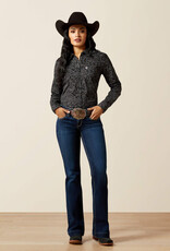 Ariat Womens Ariat Black Boot Stitch Kirby Stretch Long Sleeve Button Western Shirt Sz ~ S - 3X