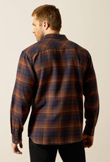 Ariat Mens Ariat Dark Brown Harleigh Retro Snap Brushed Cotton Plaid  Long Sleeve Western Shirt ~ Big & Tall