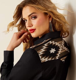 Ariat Womens Ariat Black Embroidered Yoke Long Sleeve Button Western Shirt~ Plus Sizes