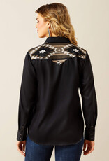 Ariat Womens Ariat Black Embroidered Yoke Long Sleeve Button Western Shirt ~ Plus Sizes