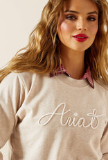 Ariat Womens Ariat Oatmeal Rope Logo Crew Neck Sweatshirt