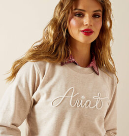 Ariat Womens Ariat Oatmeal Rope Logo Crew Neck Sweatshirt